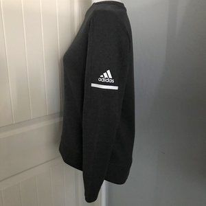 Adidas Women's Dark Gray Crew Neck Long Sleeve with Logo Hi-Lo Sweater Small